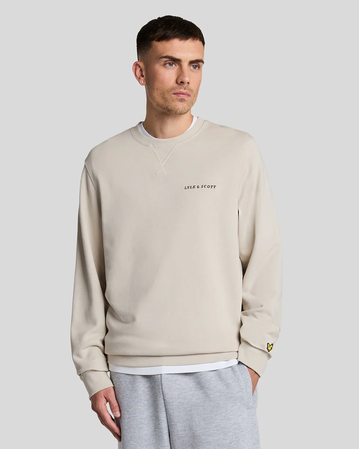 Loopback Embroidered Crew Neck Sweatshirt