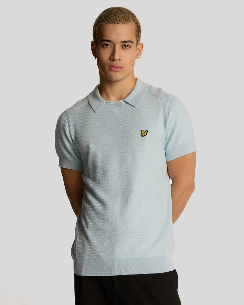 Herringbone Knitted Polo Shirt