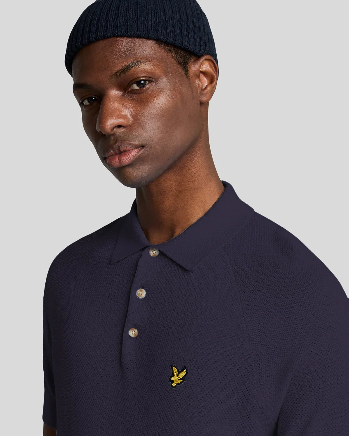 Linen Blend Knitted Polo Shirt