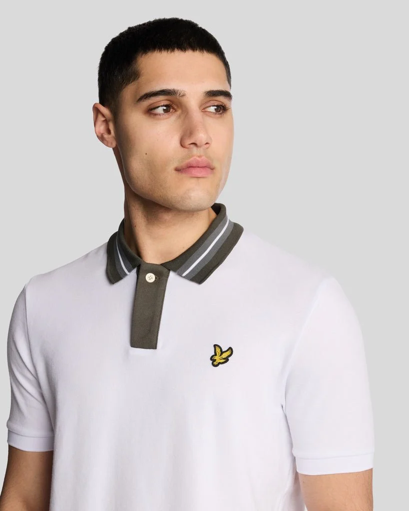 Contrast Tipped Collar Polo Shirt