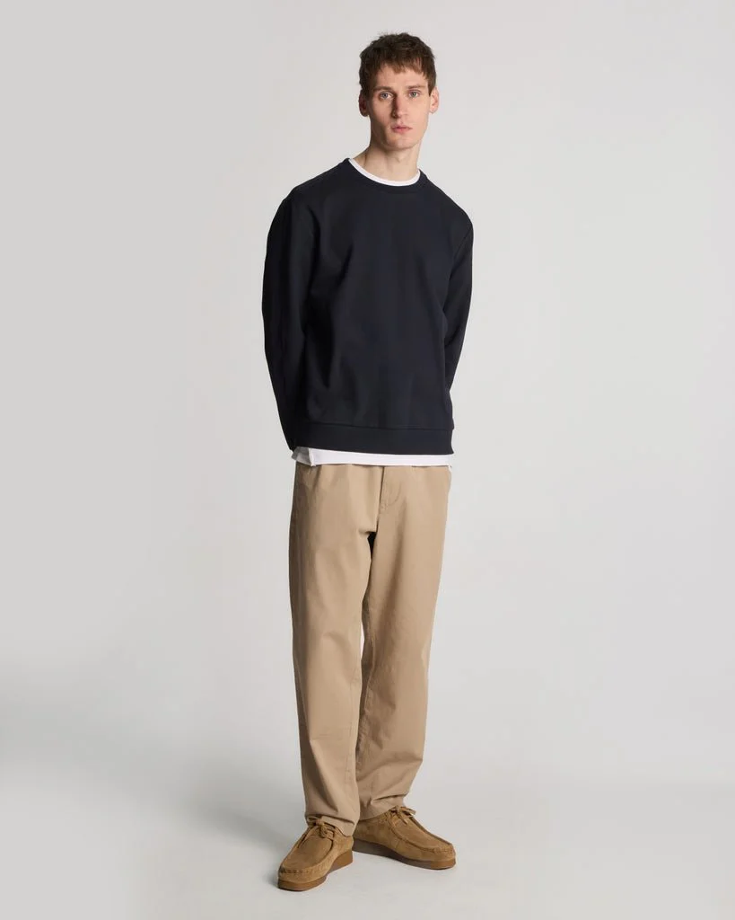 Twill Interlock Crew Neck Sweatshirt