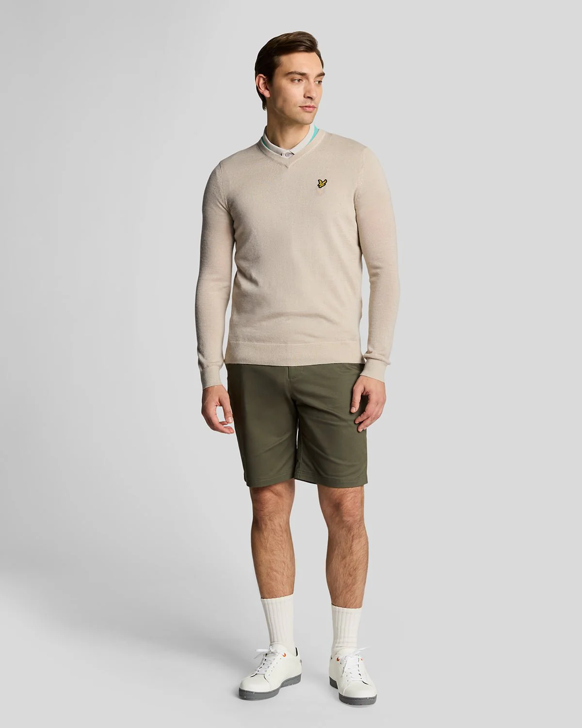 Golf Wool Blend V Neck Jumper