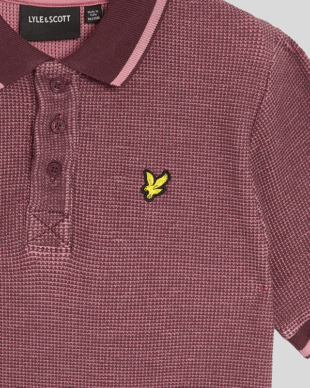 Two Tone Waffle Polo Shirt