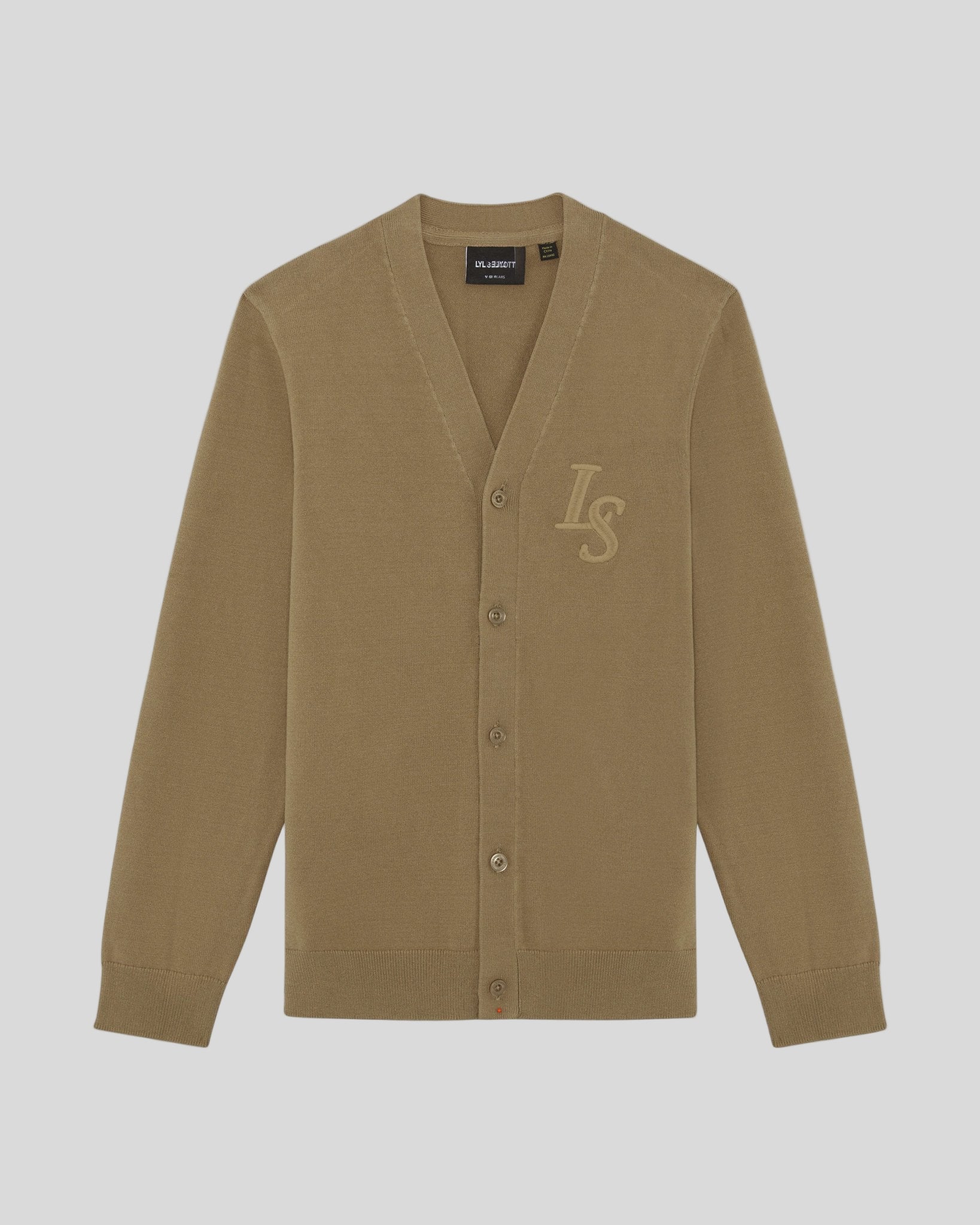 L&S Monogram V Neck Cardigan