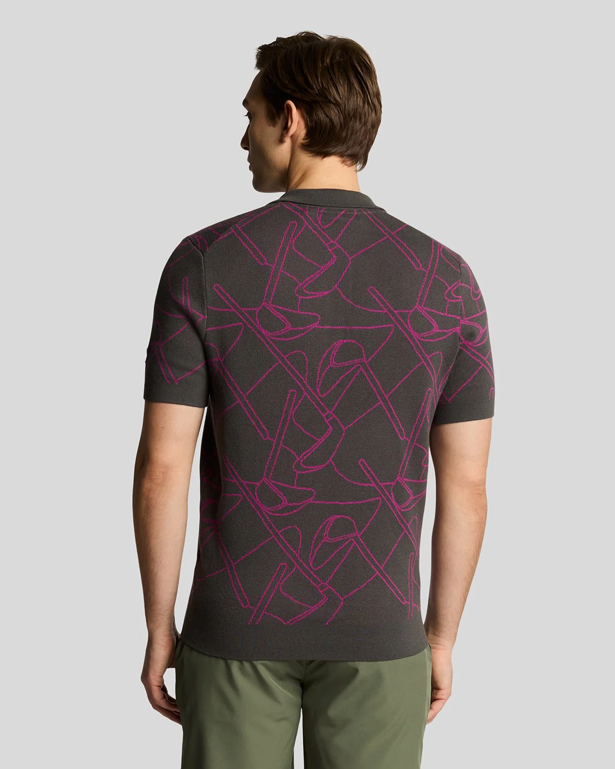 Golf Outline Knitted Polo Shirt