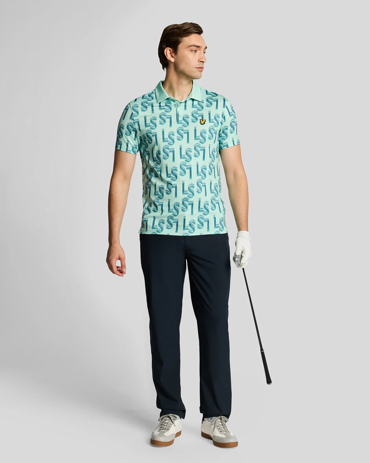 Golf LS Monogram Printed Polo Shirt