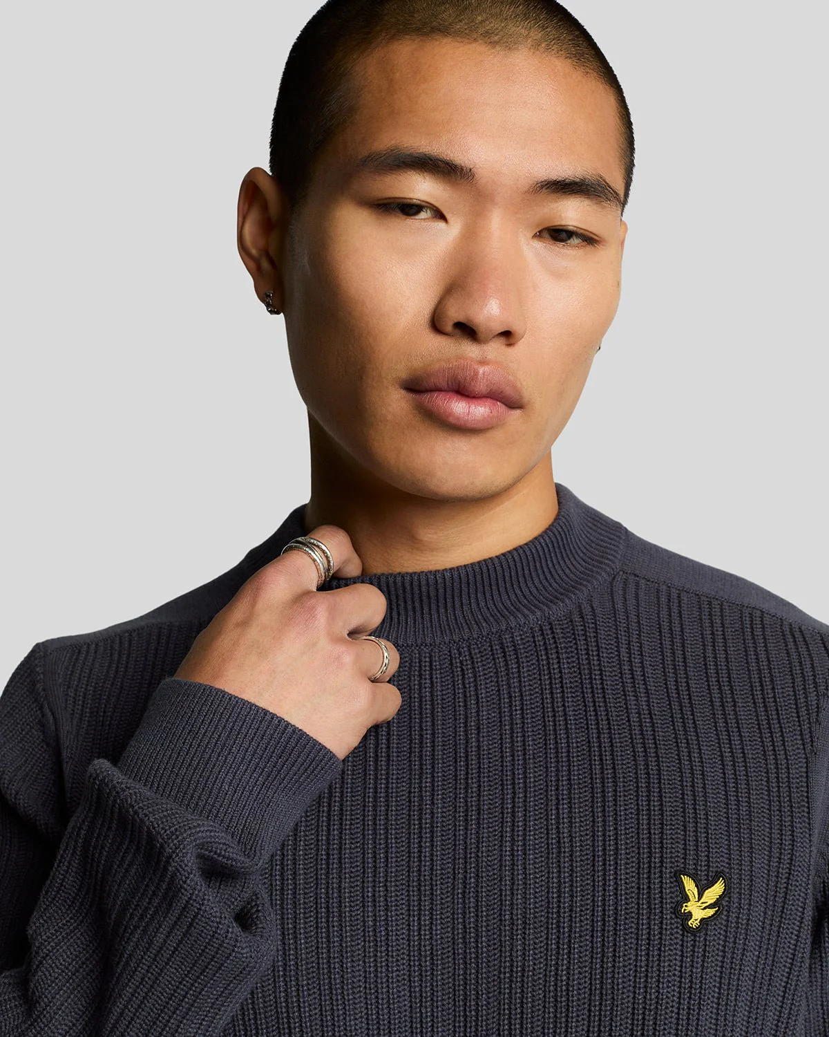 Ribbed Mock Neck Jumper