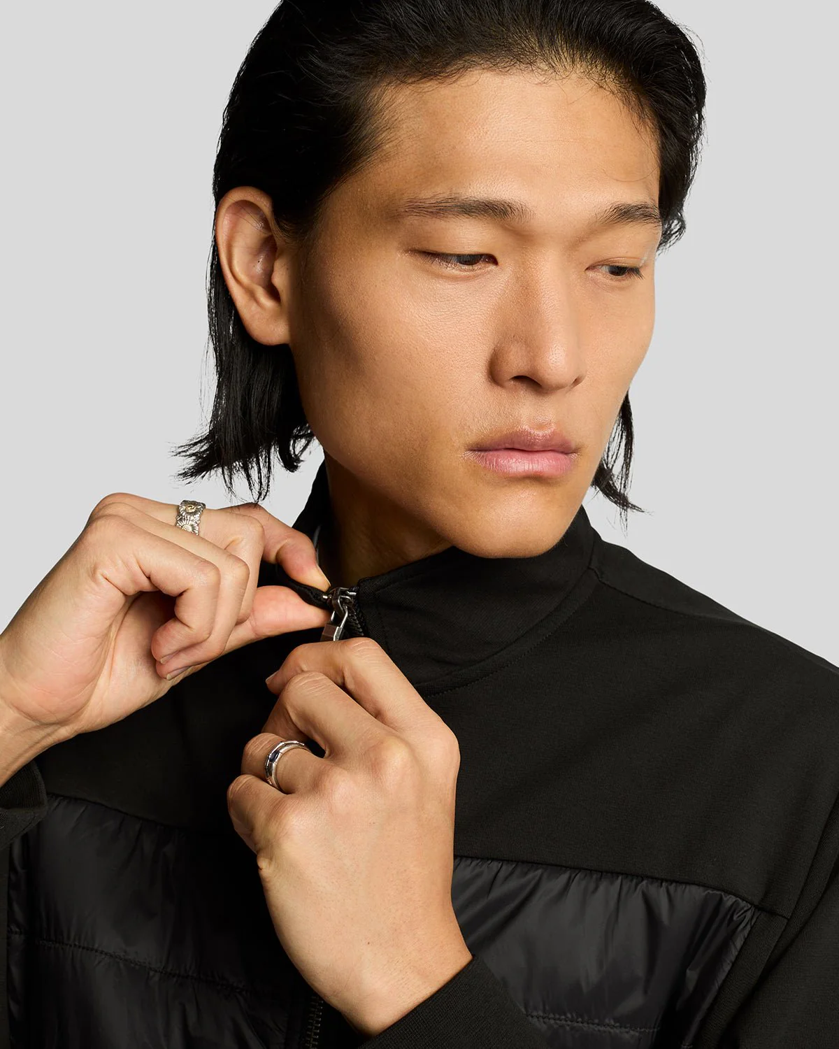 Interlock Hybrid Panelled Bomber Jacket