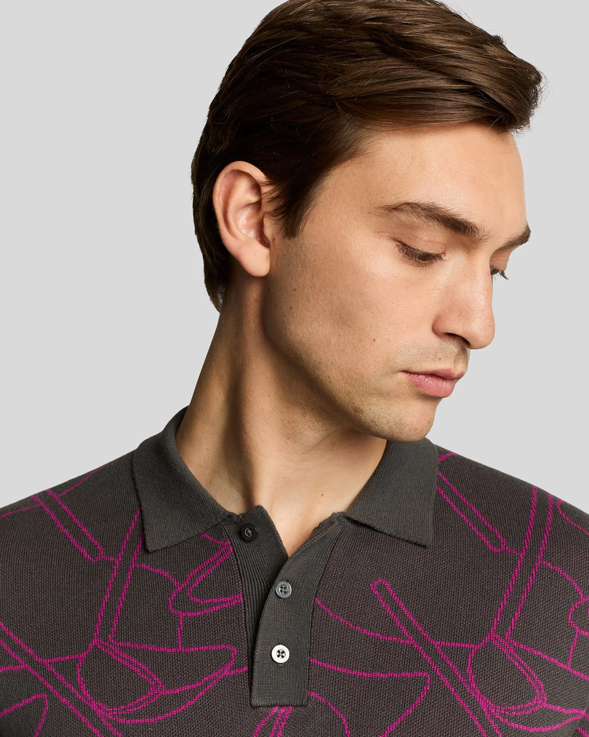 Golf Outline Knitted Polo Shirt