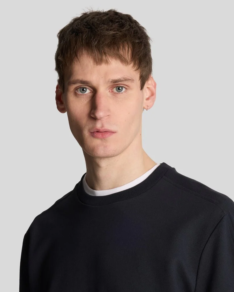 Twill Interlock Crew Neck Sweatshirt