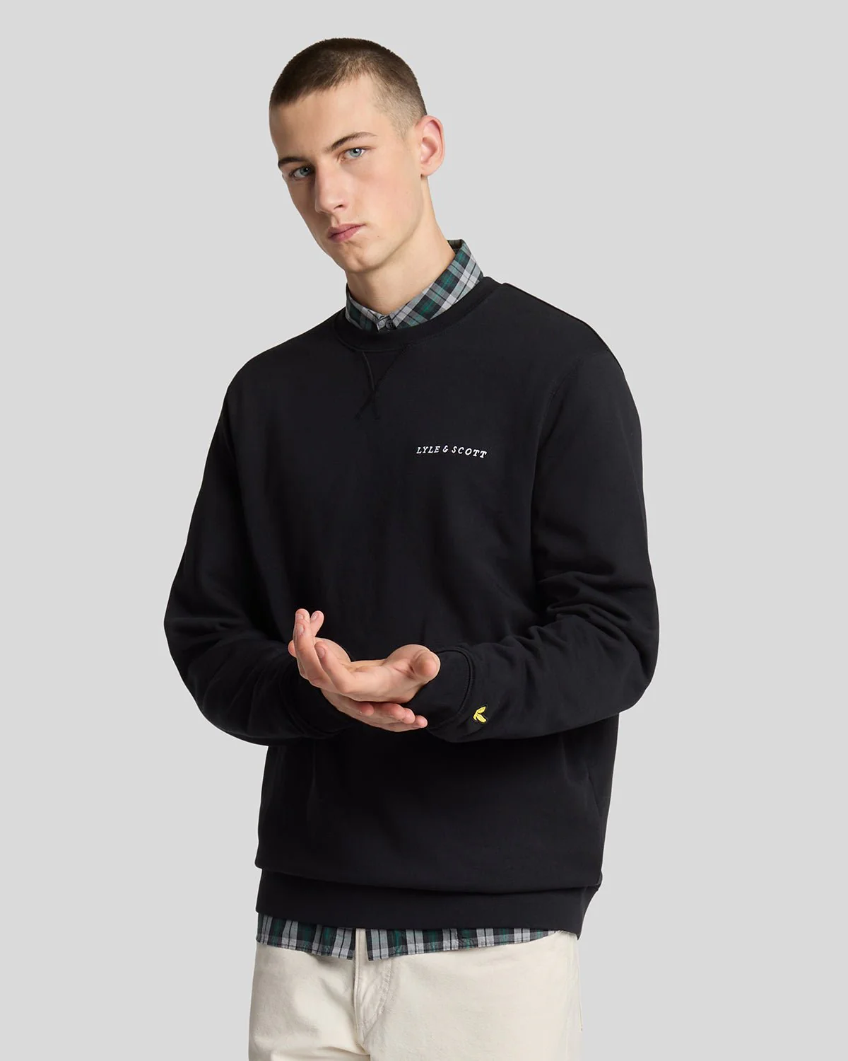 Loopback Embroidered Crew Neck Sweatshirt