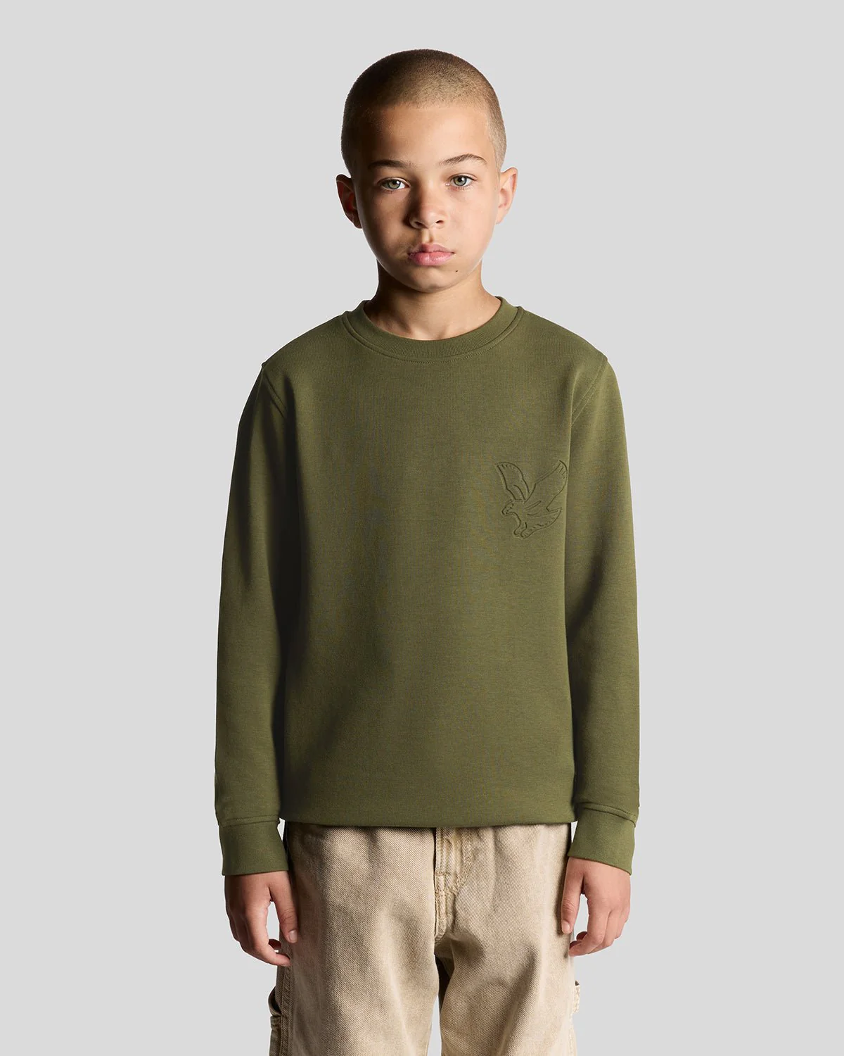 Embossed Eagle Crew Neck Sweatshirt