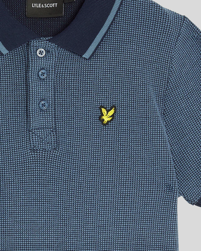 Two Tone Waffle Polo Shirt