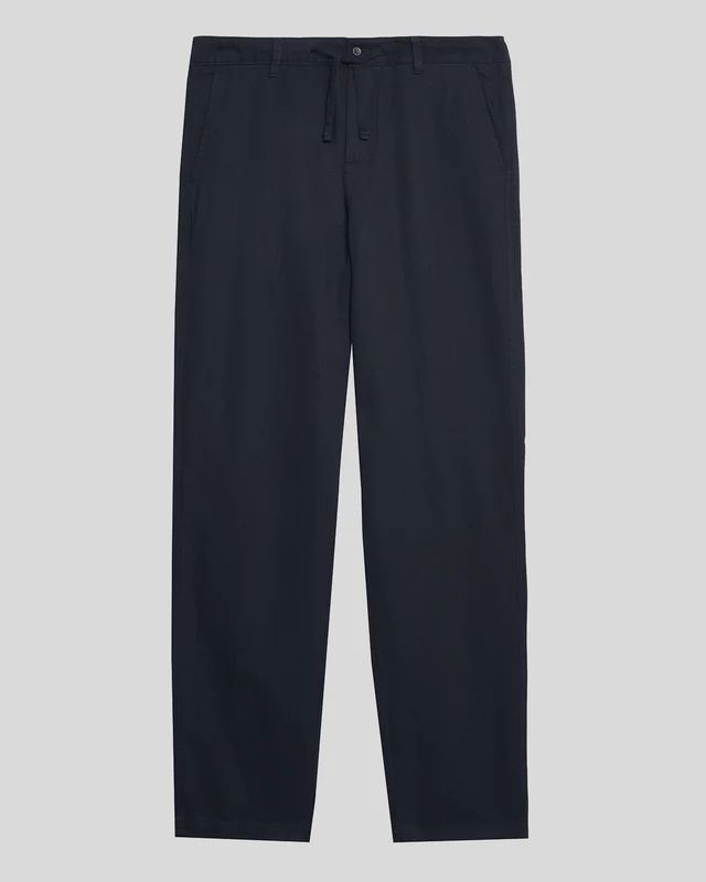 Linen Blend Drawstring Trousers
