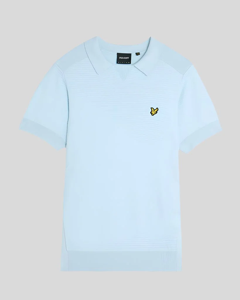 Herringbone Knitted Polo Shirt