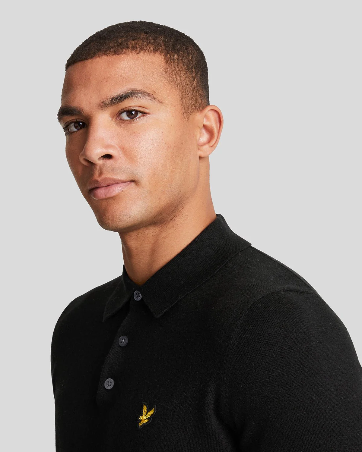 Merino Blend Long Sleeve Polo Shirt