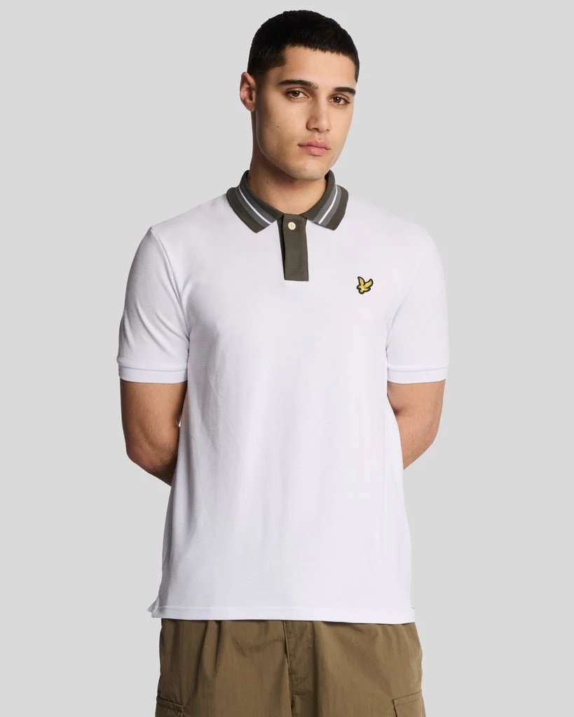 Contrast Tipped Collar Polo Shirt