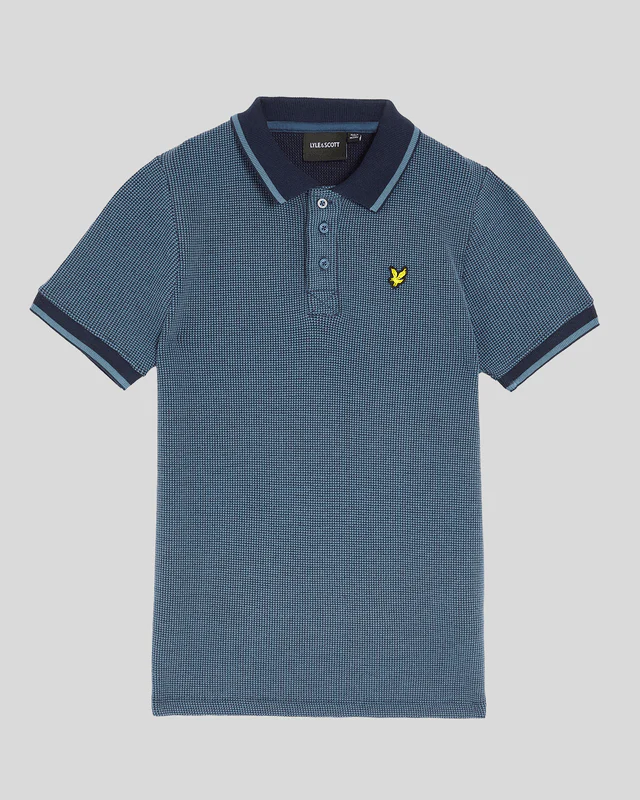 Two Tone Waffle Polo Shirt