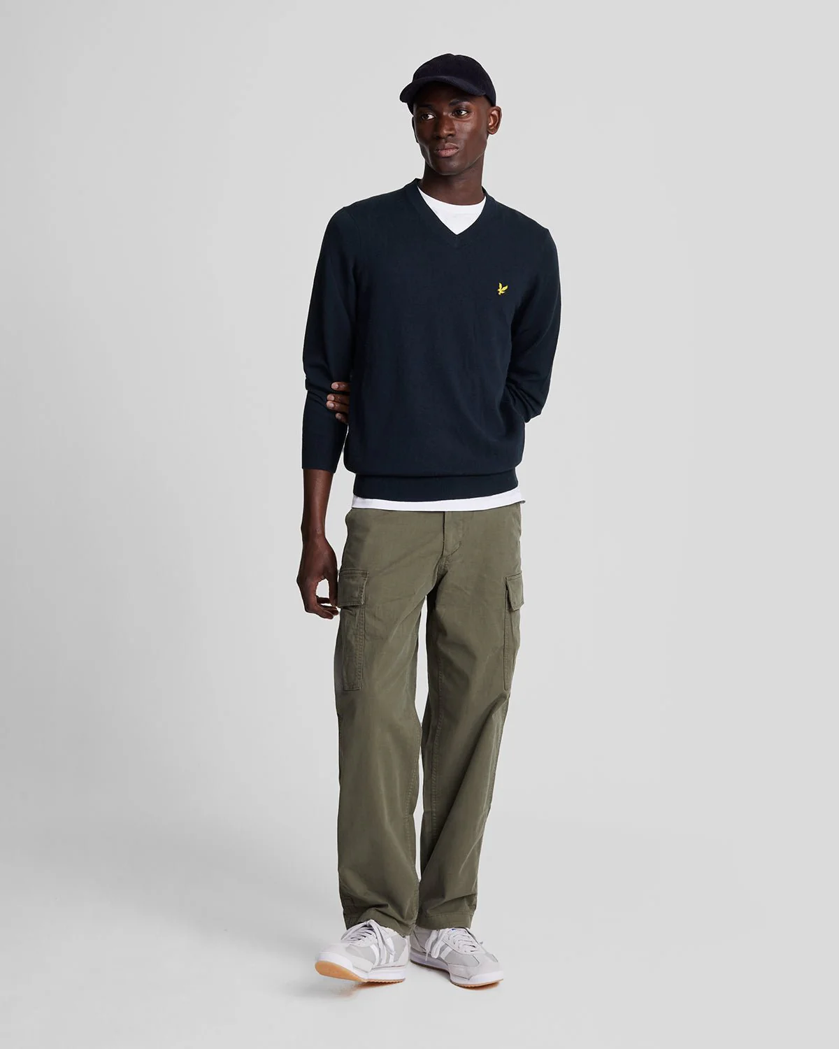 Cotton Merino V Neck Jumper