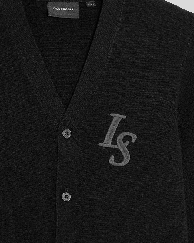 L&S Monogram V Neck Cardigan