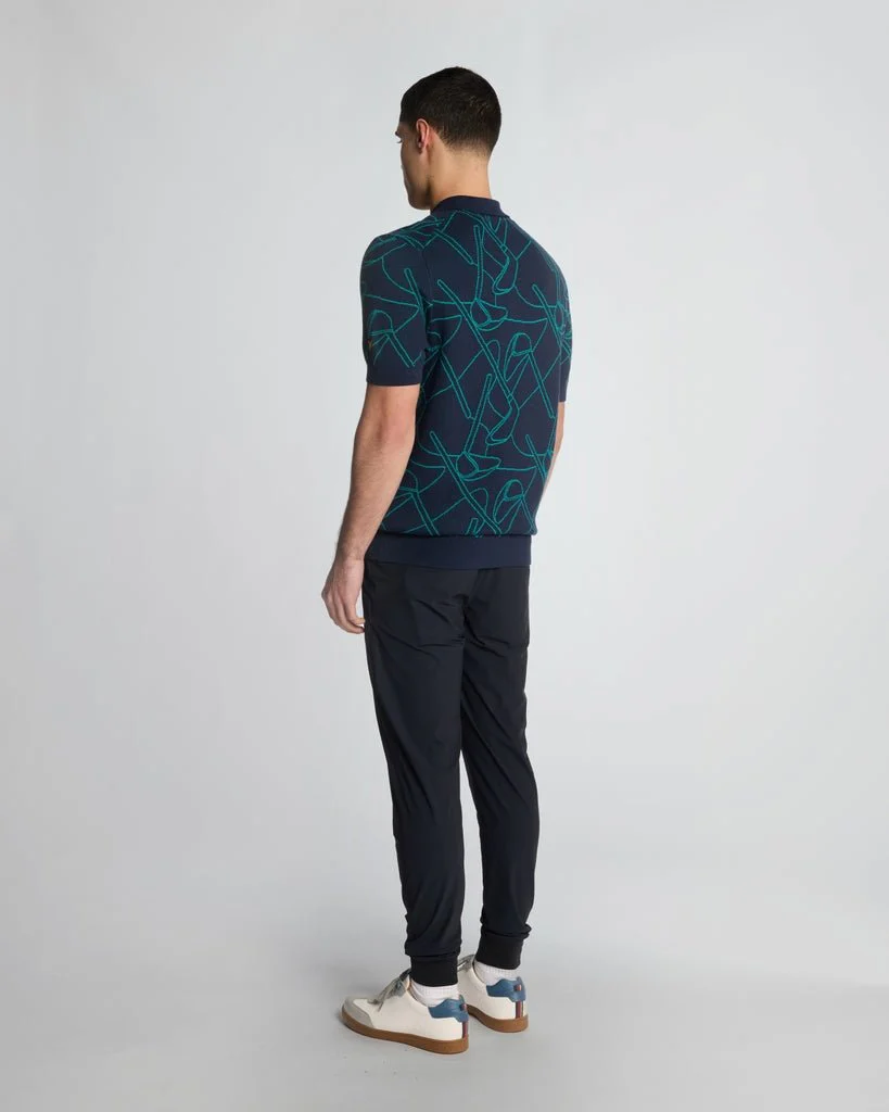 Golf Outline Knitted Polo Shirt