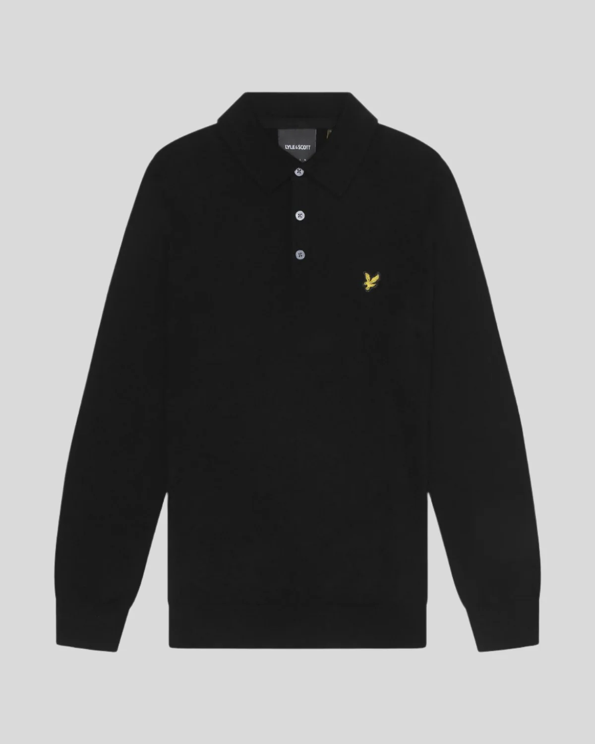 Merino Blend Long Sleeve Polo Shirt