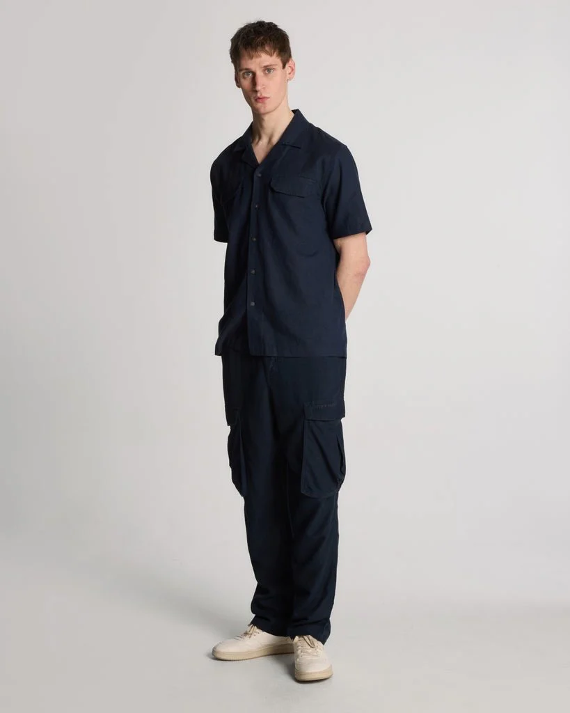Cotton Linen Cargo Trousers