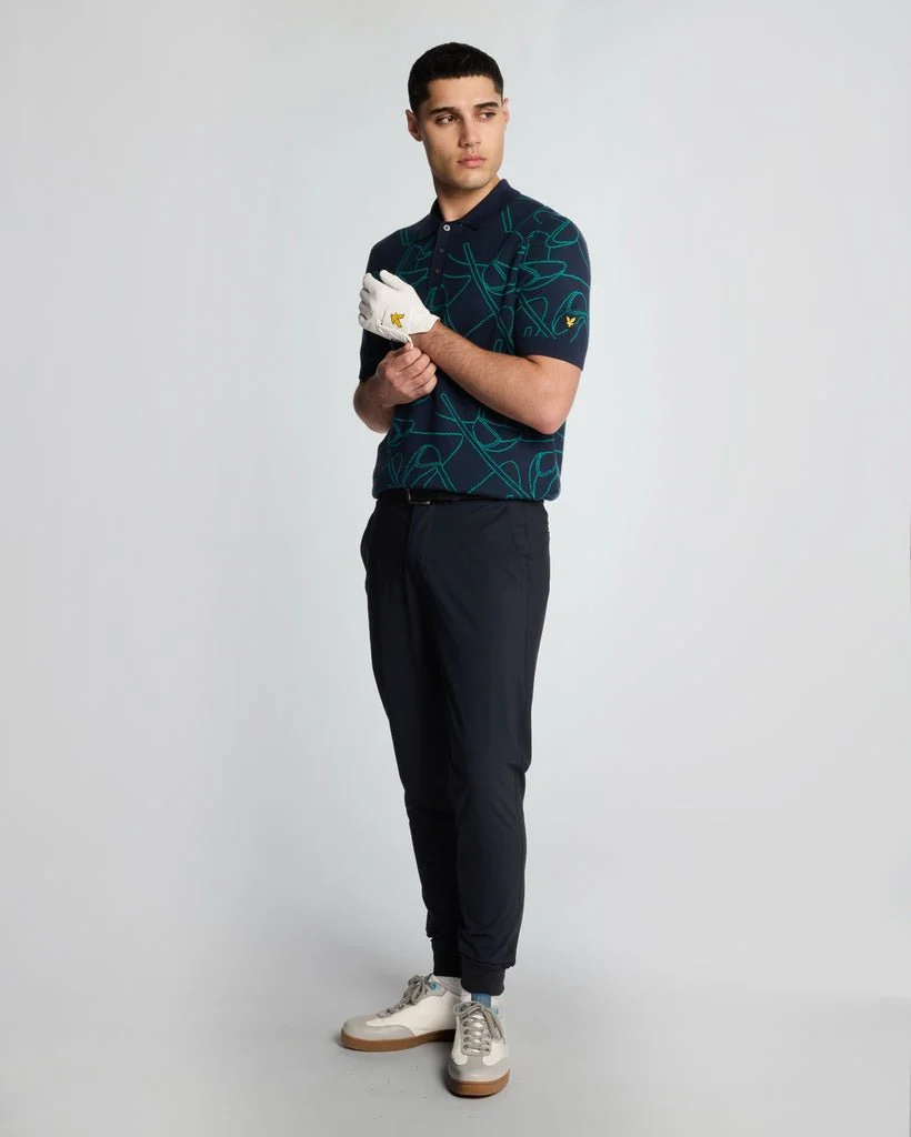 Golf Outline Knitted Polo Shirt