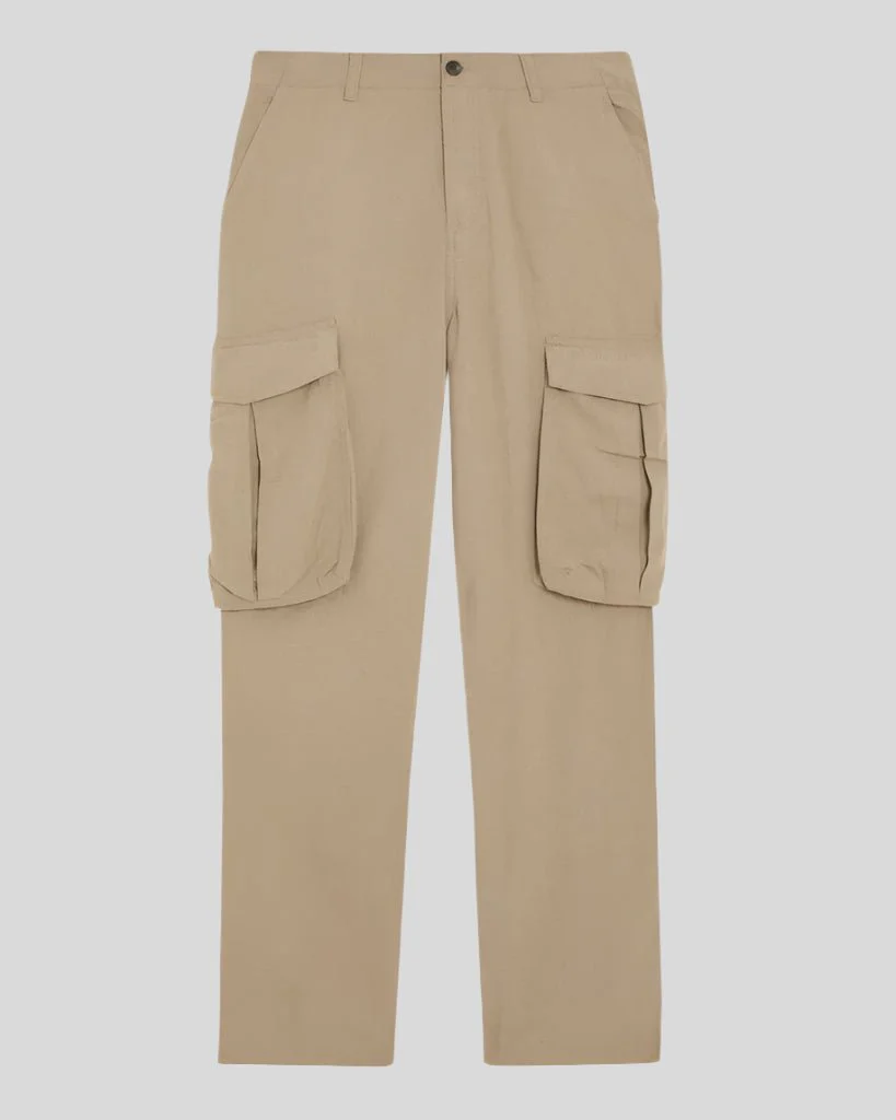 Cotton Linen Cargo Trousers
