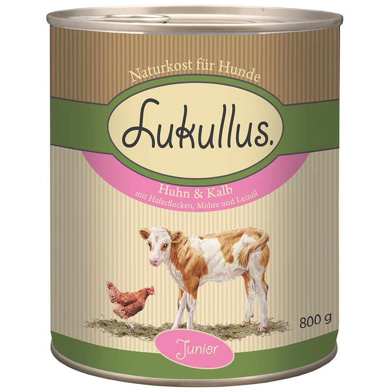 Lukullus Junior Saver Pack 24 x 800g Turkey Hearts & Lamb