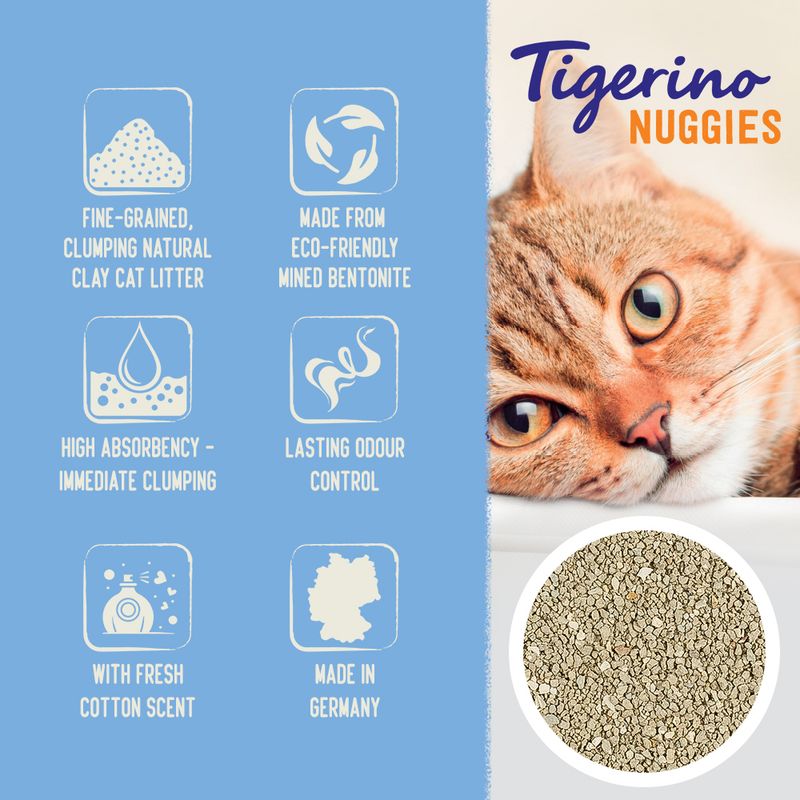 Tigerino Nuggies Cat Litter – Cotton Flower 14l