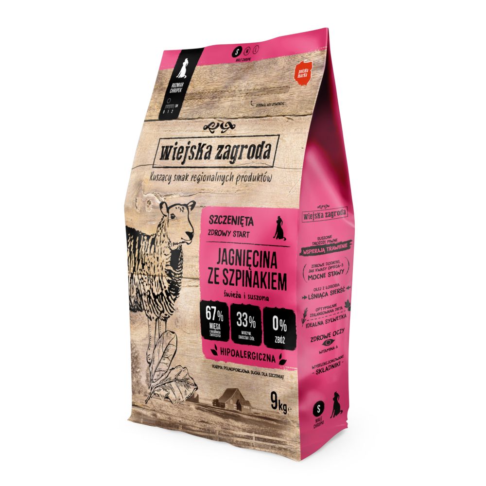 Wiejska Zagroda Puppy Lamb with Spinach 9kg