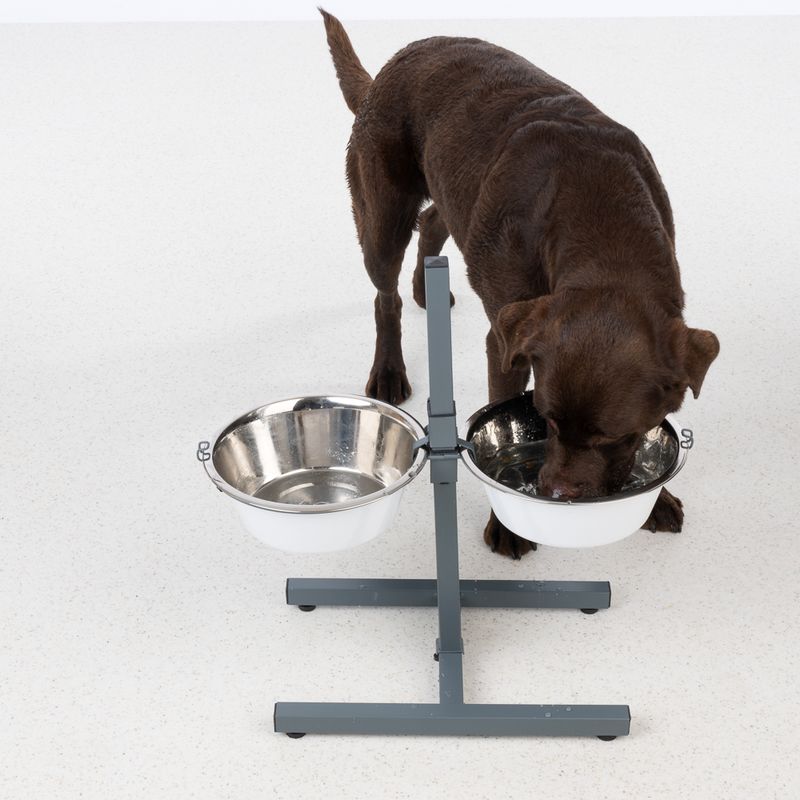 TIAKI Double Bowl with Adjustable Stand 2 x 875ml, diameter 17cm