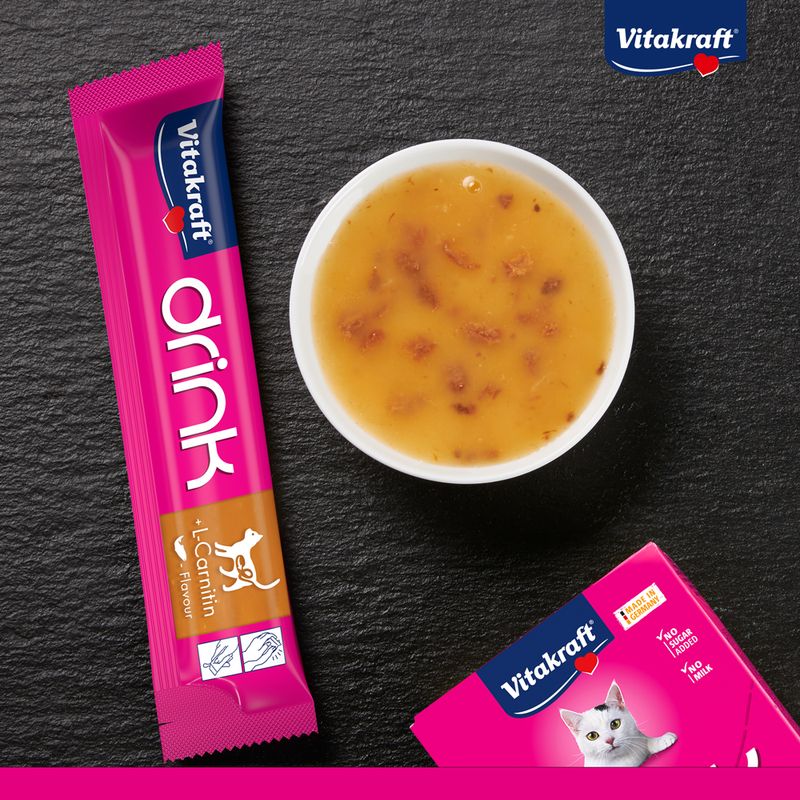 Vitakraft Cat Drink with Salmon & L-Carnitine 5 x 30g