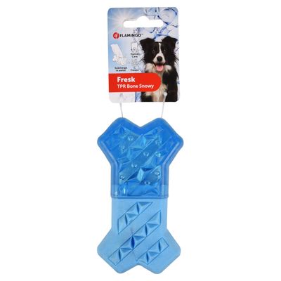Flamingo Snowy Bone Dog Toy - Blue 13.3 x 7.4 x 3.8cm (L x W x H)