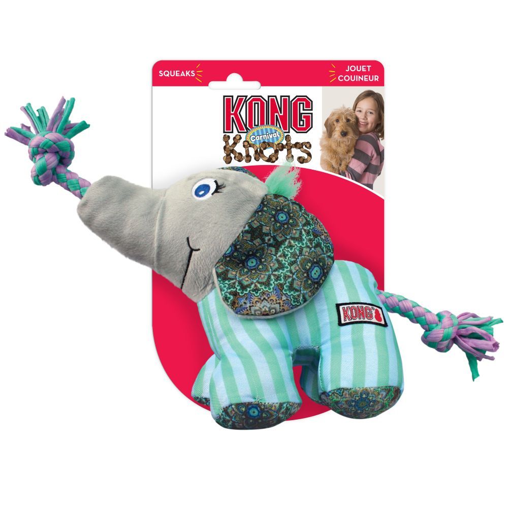 KONG Wild Knots Carnival Elephant Small/Medium: 9 x 17 x 13 cm (L x W x H)