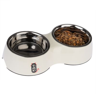 TIAKI Melamine Double Bowl 2 x 800ml, each diameter 16cm