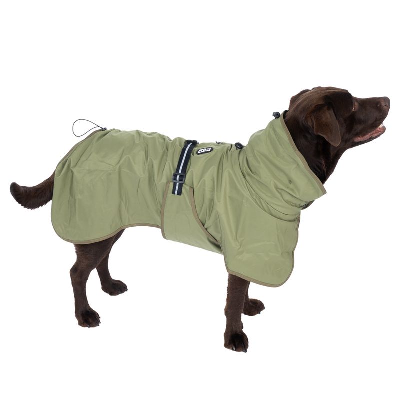 TIAKI Dog Raincoat - Olive approx. 40cm (Back Length)