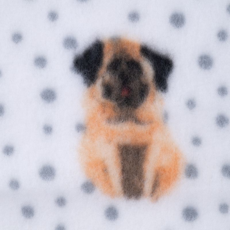 zooplus Basics Dogs & Dots Fleece Cuddle Blanket 100 x 70 cm (L x W)