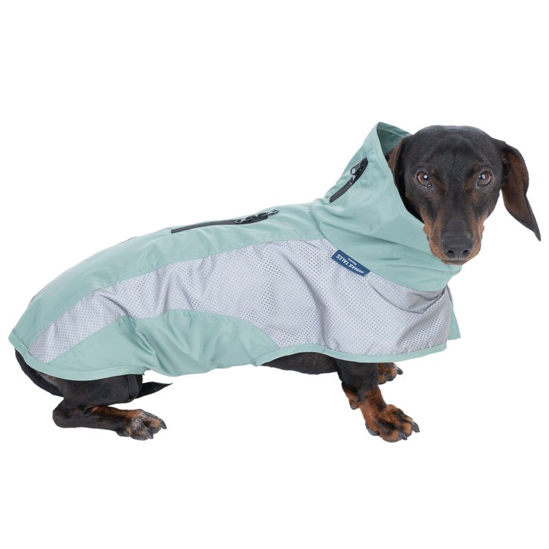 Nomad Tales Spirit Reflective Dog Raincoat - Mint approx. 35cm (Back Length)