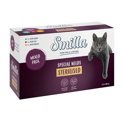 Smilla Adult Sterilised Pouches Mixed Pack 12 x 85g