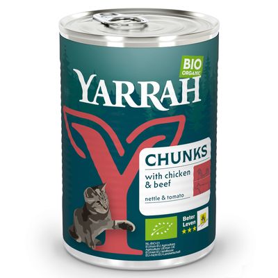 Yarrah Organic Chunks 6 x 405g Organic Chicken with Organic Nettle & Organic Tomato in Sauce