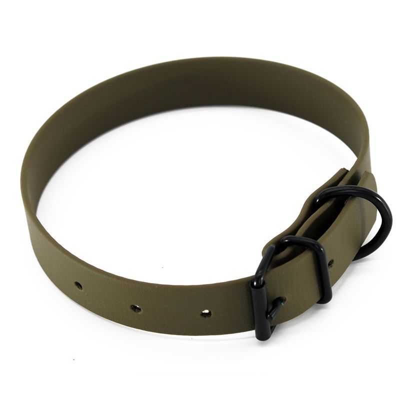 Home BioThane collar, olive 28 - 35 cm neck circumference, W 19 mm