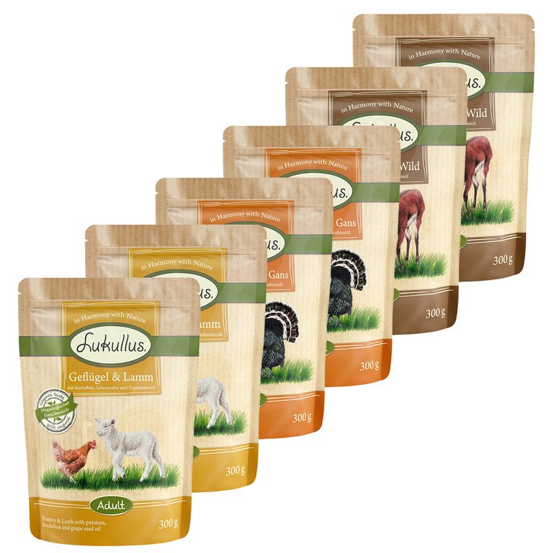 Lukullus Pouches Mixed Trial Pack 6 x 300g Mediterranean Mixed Trial Pack