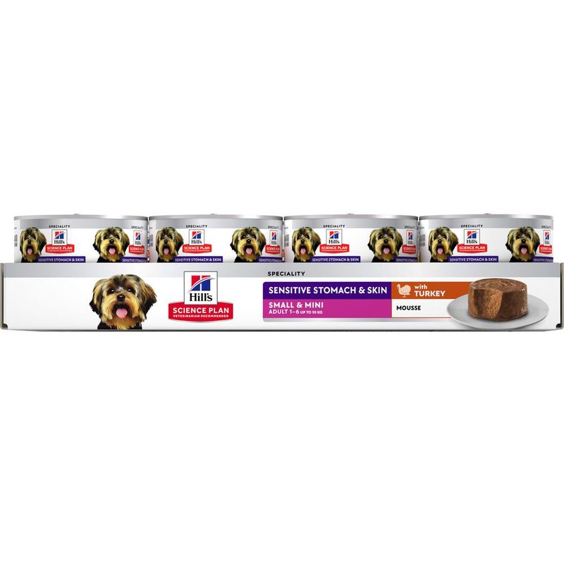 Hill's Science Plan Sensitive Stomach & Skin Small & Mini Mousse Turkey (12 x 200g)