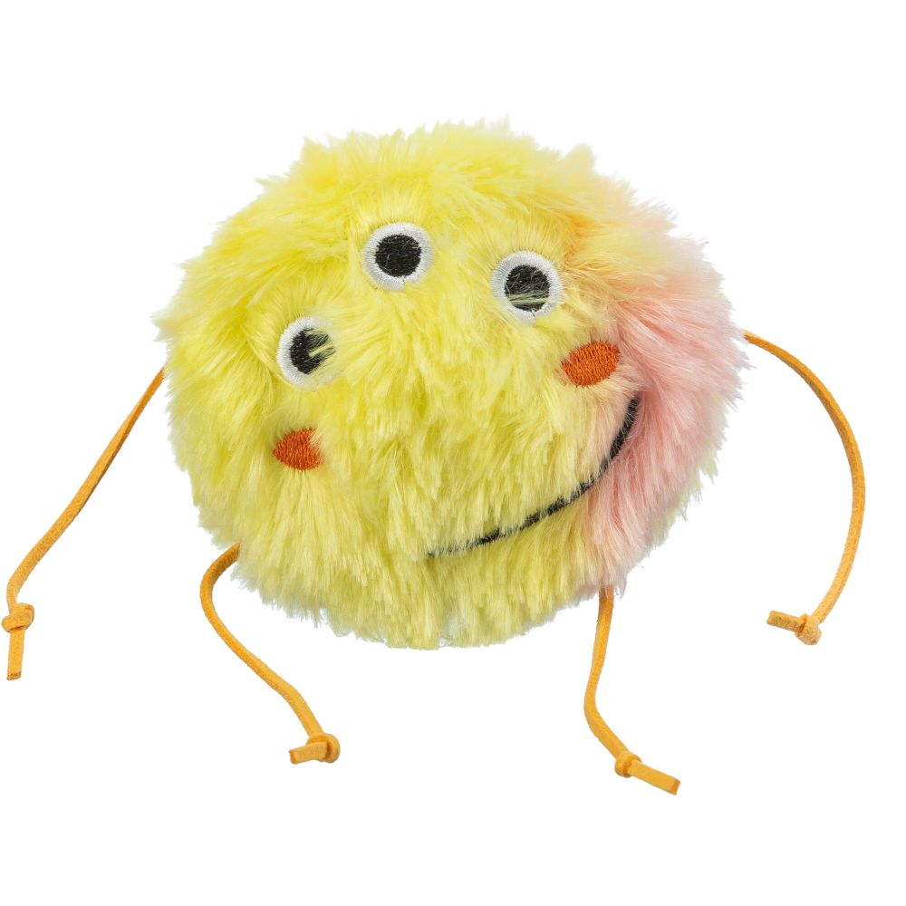 Trixie Plush Monster with Catnip 1 toy, yellow / pink