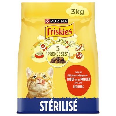 PURINA Friskies Sterilised Cat with Beef, Chicken & Vegetables 3kg