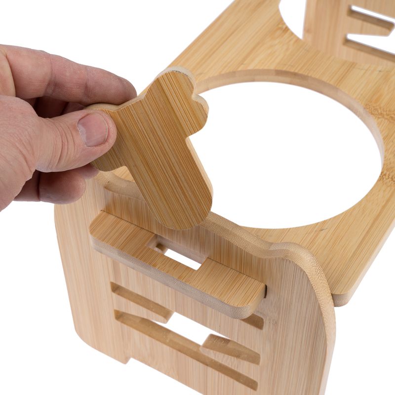 Modern Living Ubud Double Bowl with Bamboo Stand 550ml