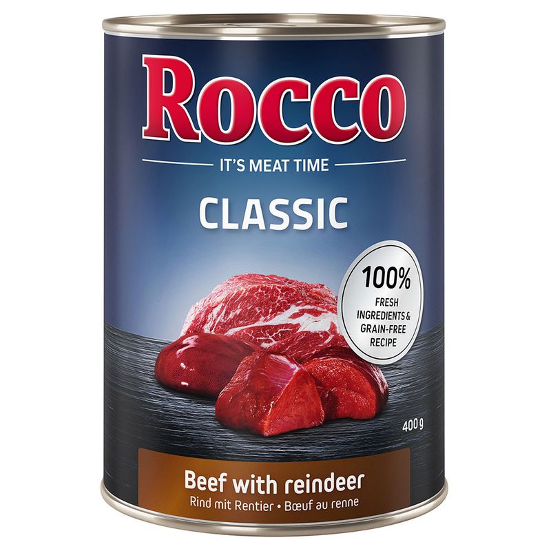 Rocco Classic 6 x 400g Topseller Mix: Pure Beef, Beef/Poultry Hearts, Beef/Chicken