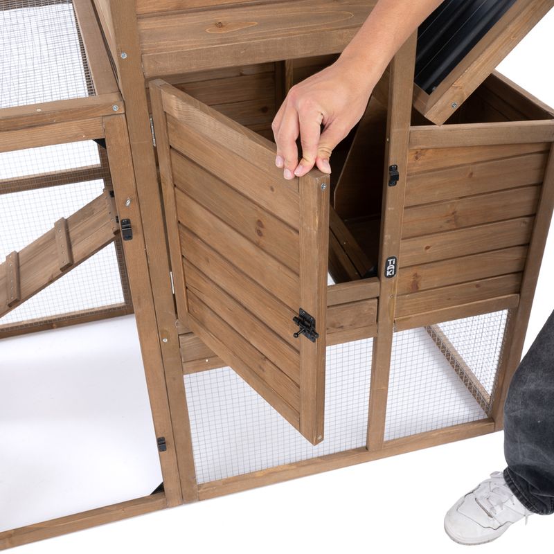 TIAKI Ranch Wooden Chicken Coop (Optionally Expandable) Attached Enclosure: 116 x 78 x 89.8 cm (L x W x H)